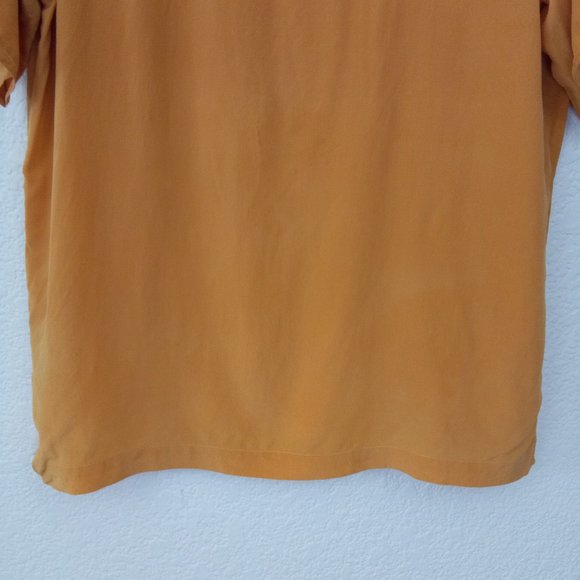 Stunt Collection Mustard 100% Silk Embroidered Top - Picture 3 of 13